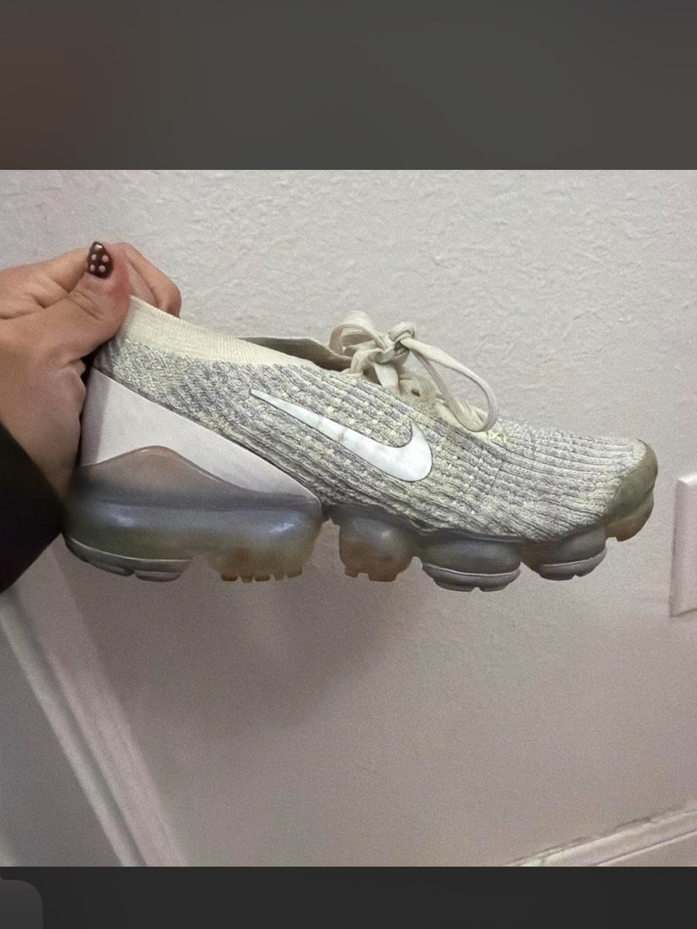Nike Women's VaporMax Flyknit Sneaker - Olive Green/White